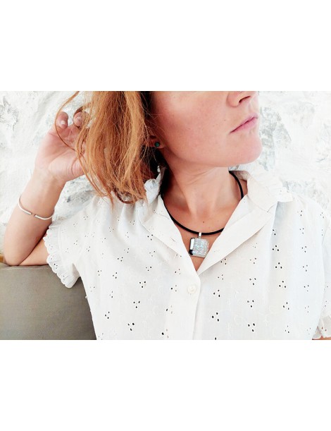 Collier Mil'Shake Noir et blanc en verre