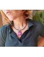 Collier Mil'Shake Fushia en verre