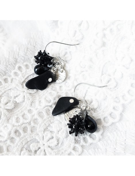 Boucles d'oreilles Noires