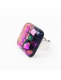 Bague Mil'Shake Fuschia artisanale en verre