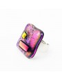 Bague Mil'Shake Fuschia artisanale en verre