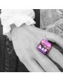 Bague Mil'Shake Fuschia artisanale en verre