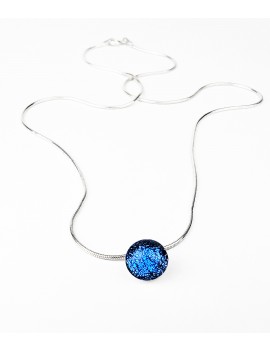 Collier Lighty 'Bleu Nuage' artisanal en verre