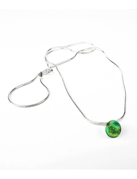 Collier Lighty'Vert Herbe' artisanal en verre