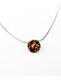 Collier Lighty 'Orange Floral' artisanal en verre