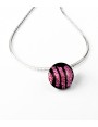 Collier Lighty 'Rose Spirale' artisanal en verre