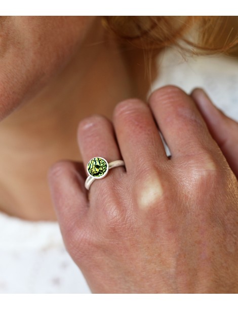 Bague Capri 'Jaune Cactus' en Argent 925