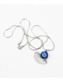 Collier Calypso 'Bleu Nuage' artisanal en verre