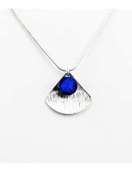 Collier Calypso 'Bleu Nuit' artisanal en verre