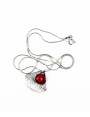 Collier Calypso 'Rouge rubis' artisanal en verre