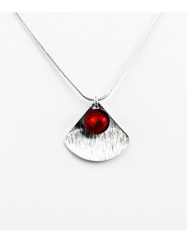 Collier Calypso 'Rouge rubis' artisanal en verre