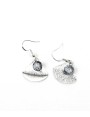 Boucles d'oreilles Calipso 'Banquise' artisanales en verre