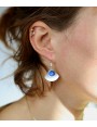 Boucles d'oreilles Calipso 'Banquise' artisanales en verre