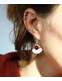 Boucles d'oreilles Calipso 'Rouge Rubis' artisanales en verre