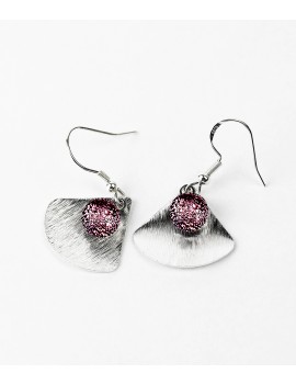 Boucles d'oreilles Calipso 'Rose Poudré' artisanales en verre