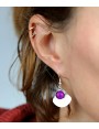 Boucles d'oreilles Calipso 'Lilas' artisanales en verre