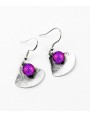 Boucles d'oreilles Calipso 'Lilas' artisanales en verre