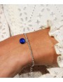 Bracelet Perles 'Bleu Nuit' artisanal en verre