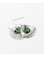 Boucles d'oreilles Calipso 'Bambou Vert' artisanales en verre