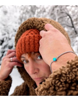 Bracelet Liane 'Caraïbes' en verre et acier inoxydable